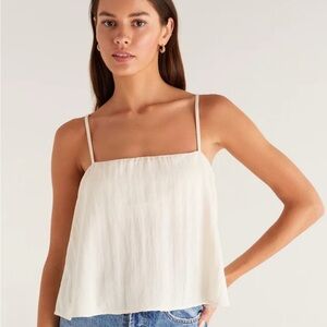 Z Supply Annie Spaghetti Strap TankTop Size Medium Cream Nee with Tags